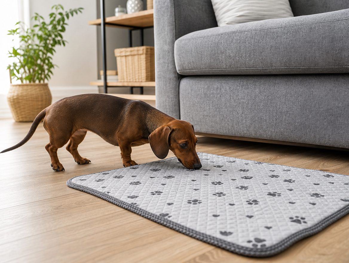 Dein Hund pinkelt direkt neben die Unterlage? Trockenpfote zieht ihn drauf.